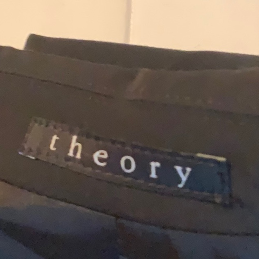 Theory- Long Black 2 Button Structured Wool Blaze… - image 8